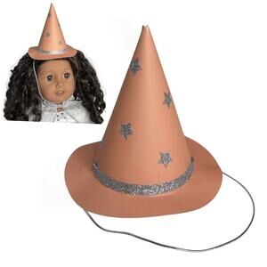 MeriMeri Halloween WICKED WITCH HAT Fits 18" American Girl Doll Kid Adult Orange